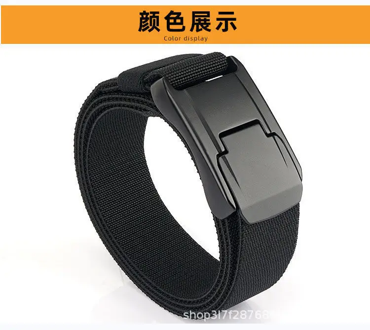 Men's Cross-Border Aluminum Buckle Belt Tan Nylon Tactical — feature 18