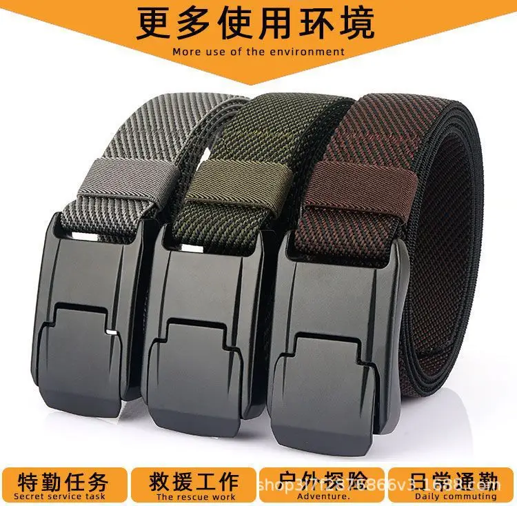 Men's Cross-Border Aluminum Buckle Belt Tan Nylon Tactical — feature 7
