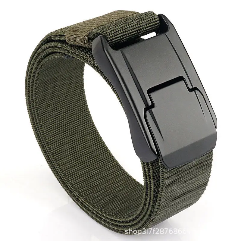 Men's Cross-Border Aluminum Buckle Belt Tan Nylon Tactical - Image 4
