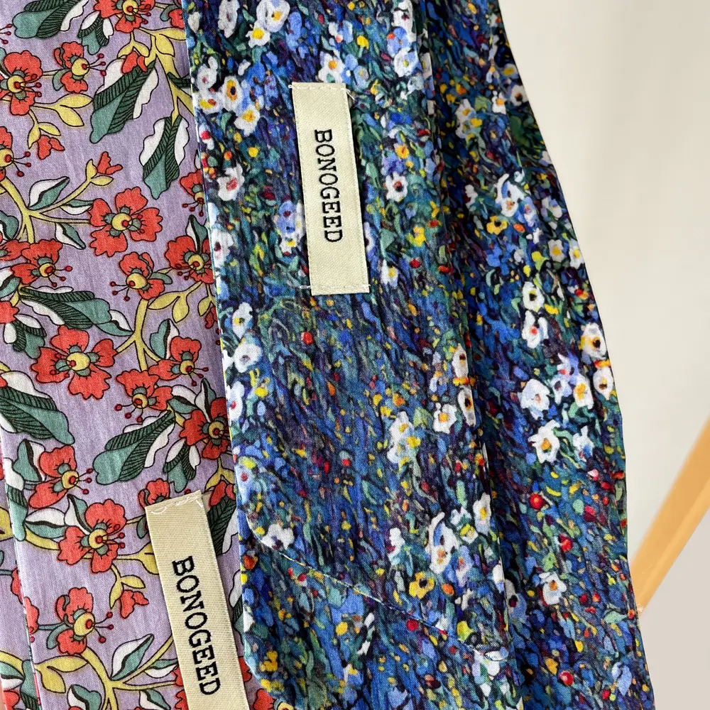 Women Cotton Floral Ribbon Scarf Long Double Layer - Image 28