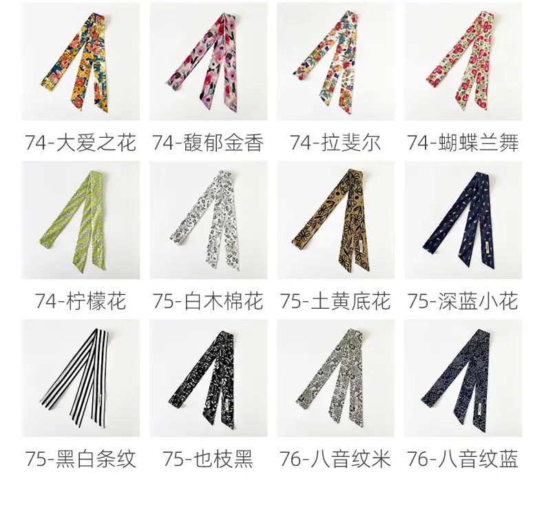 Women Cotton Floral Ribbon Scarf Long Double Layer — feature 8