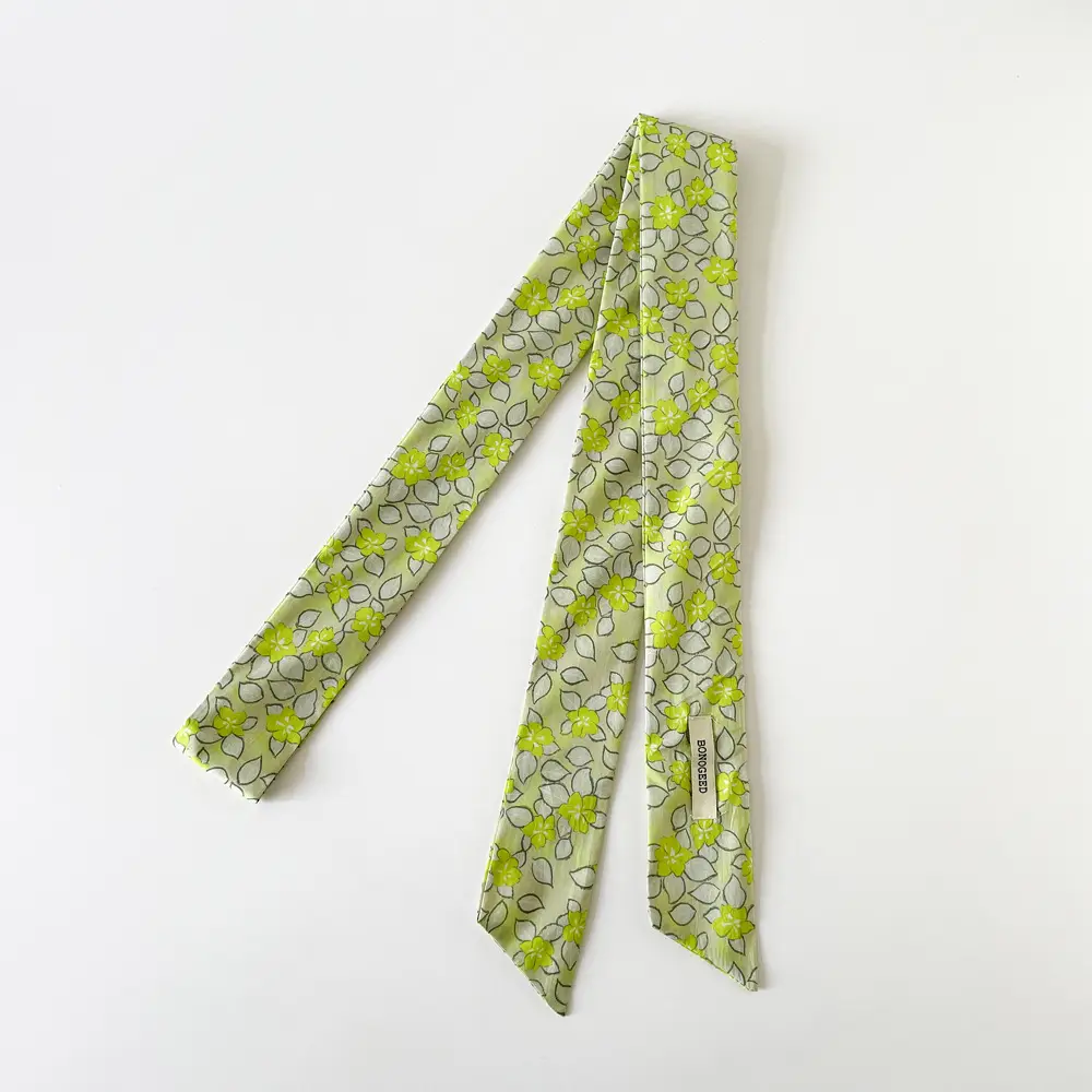 Women Cotton Floral Ribbon Scarf Long Double Layer - Image 19