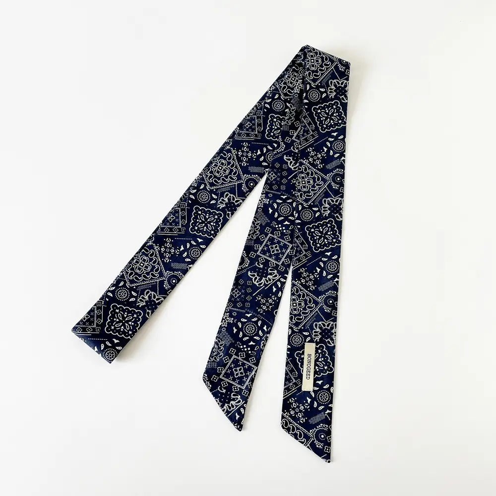 Women Cotton Floral Ribbon Scarf Long Double Layer - Image 24