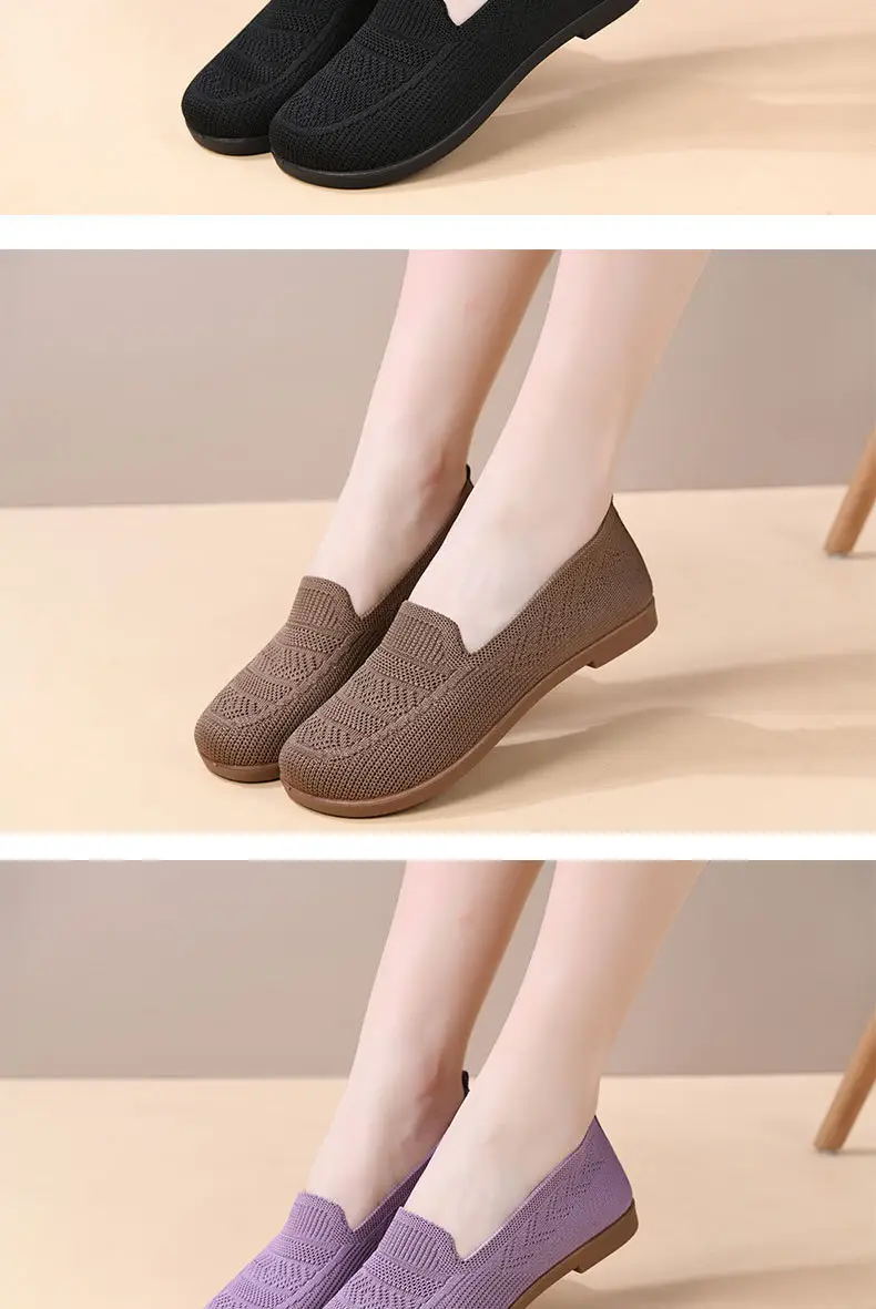 Women's Purple Mesh Slip-On Flat Shoes — feature 13