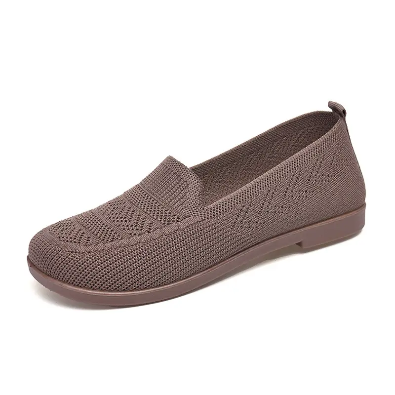 Women's Purple Mesh Slip-On Flat Shoes - Image 2