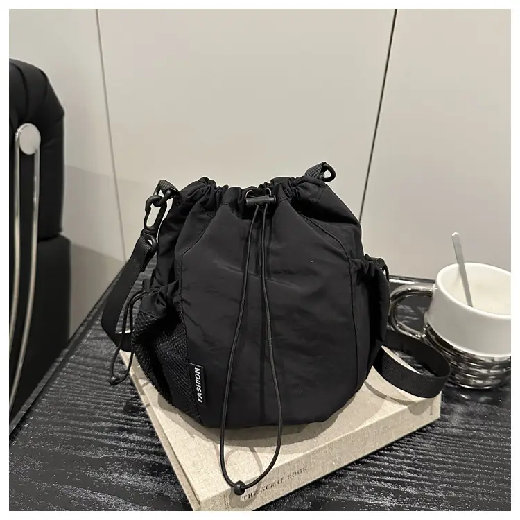 White Drawstring Bucket Bag for Commuters & Casual Use — feature 26