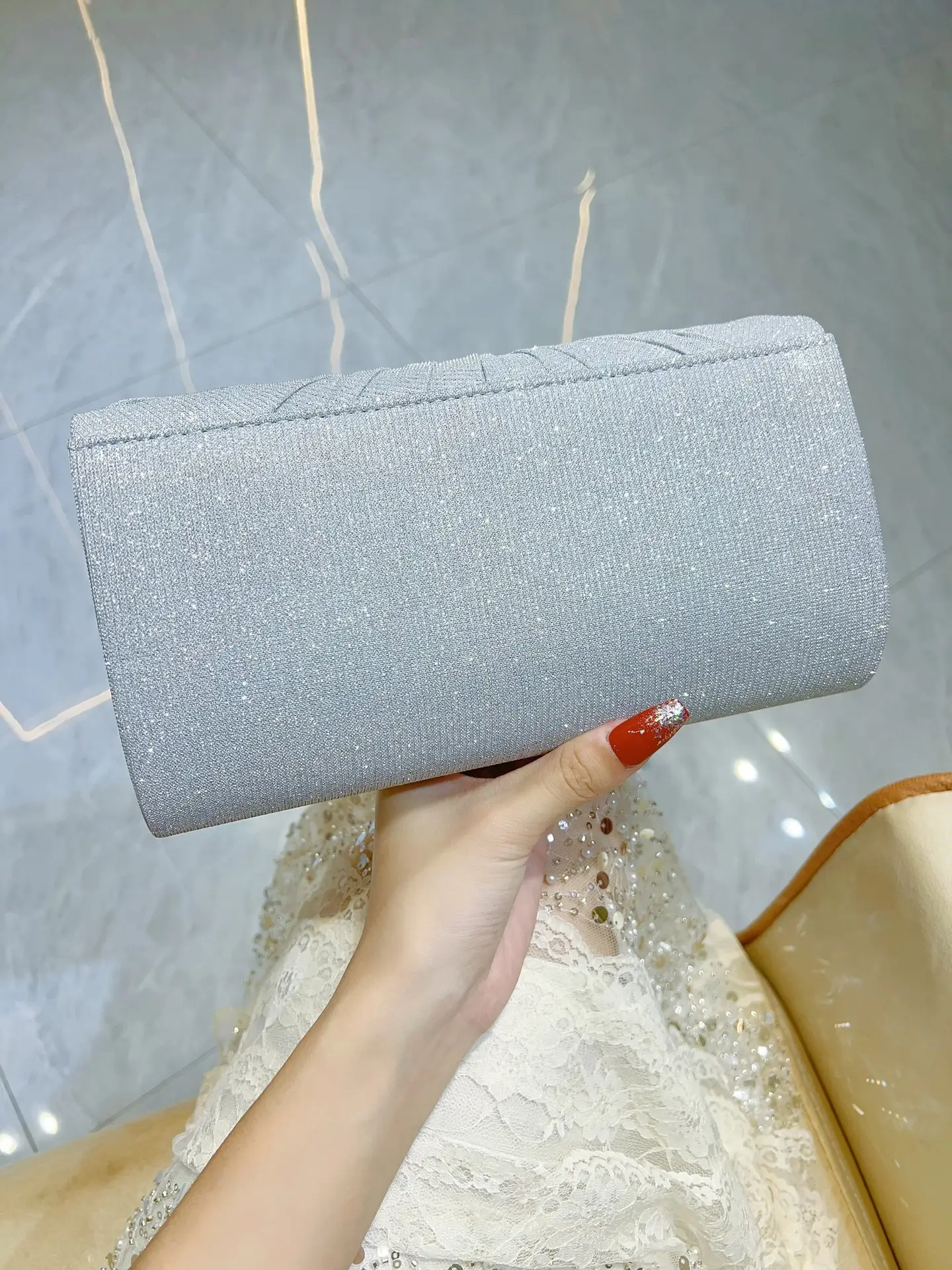 Gray Crossbody Bag for Women European American Vintage — feature 7