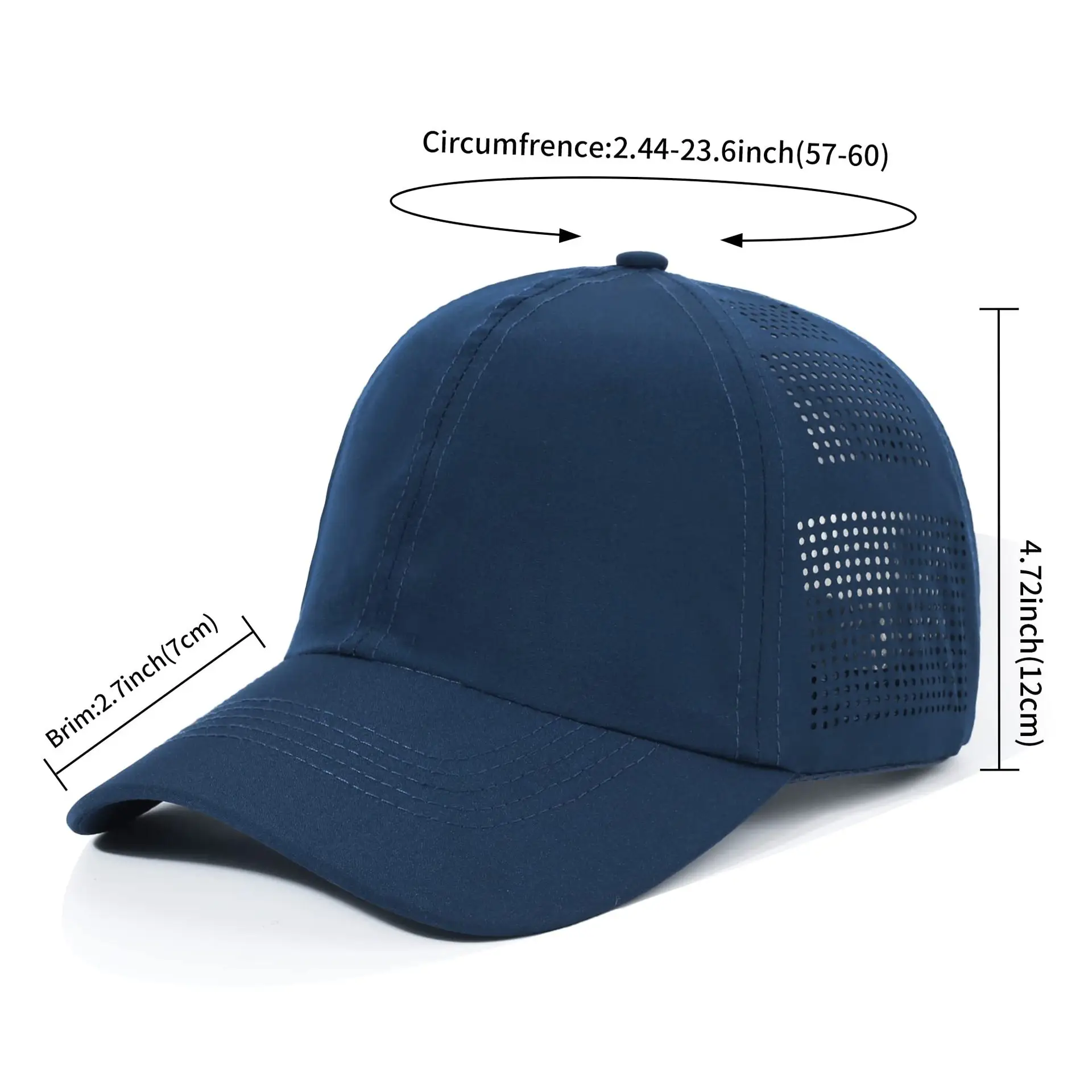 Women's Turquoise Laser Punched Cap Sunscreen Hat - Image 25