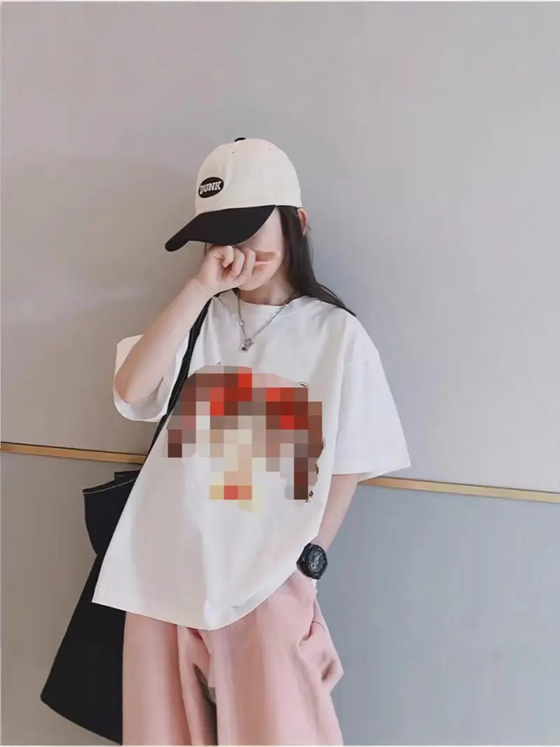 Cute Bunny Print Cotton T-Shirt for Kids Summer Wear
