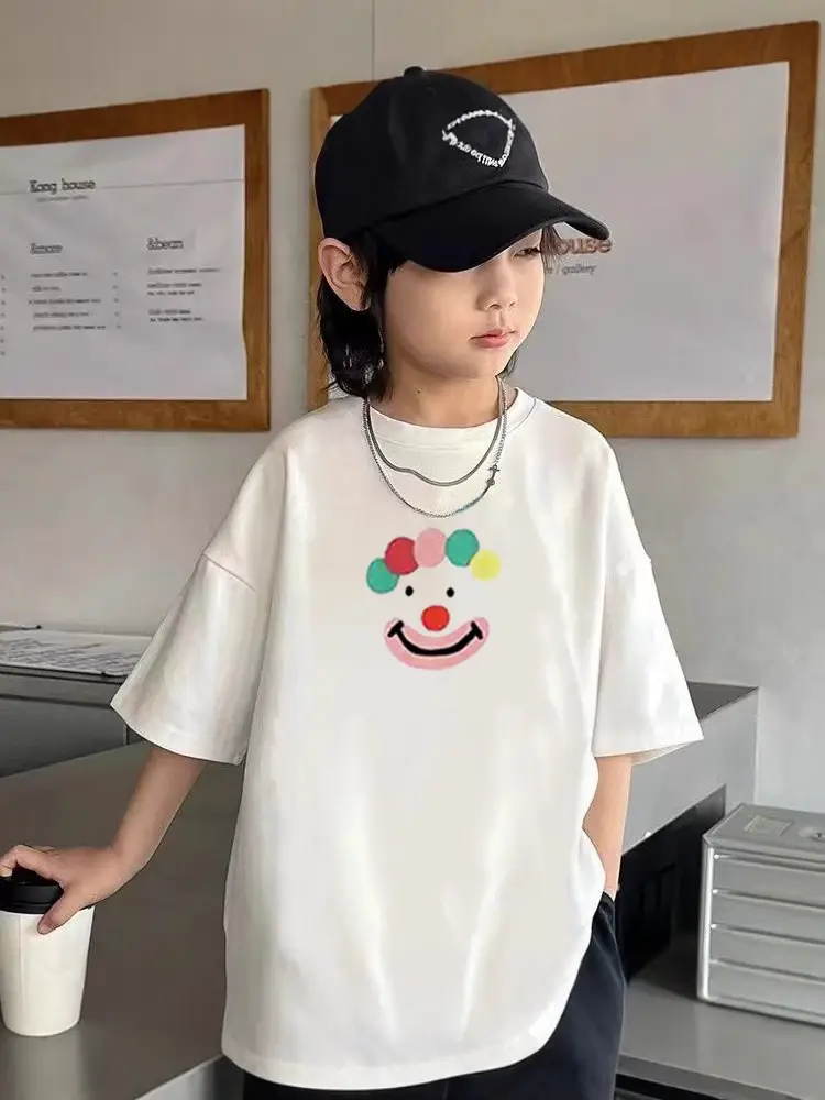 Cute Bunny Print Cotton T-Shirt for Kids Summer Wear