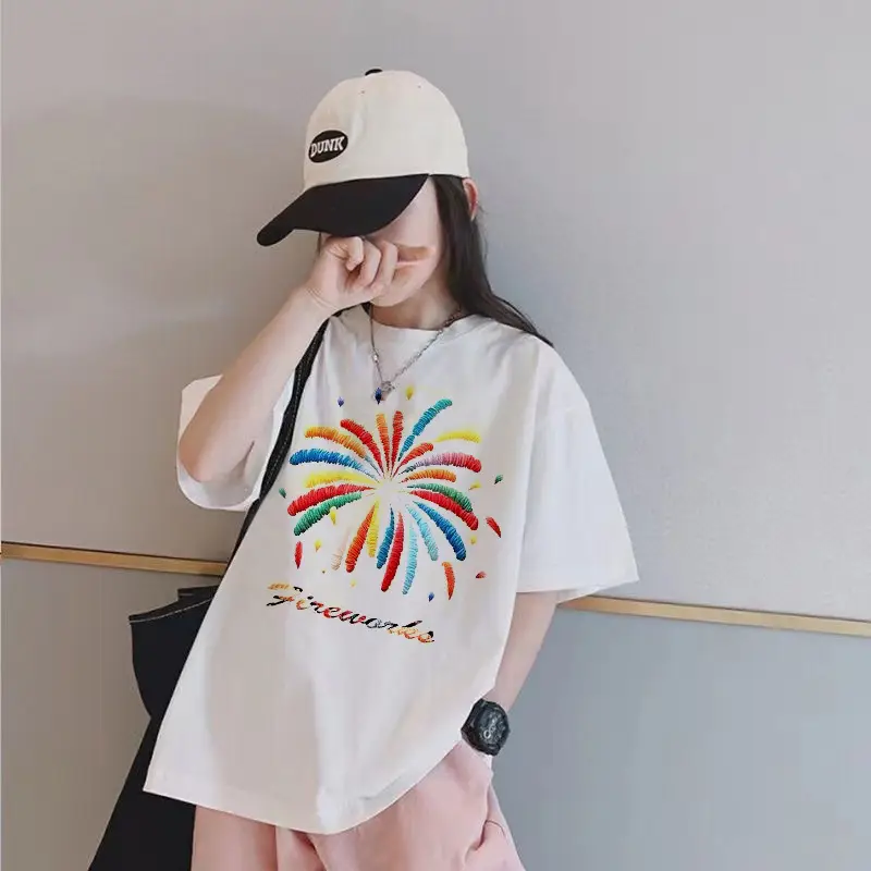 Cute Bunny Print Cotton T-Shirt for Kids Summer Wear — feature 8