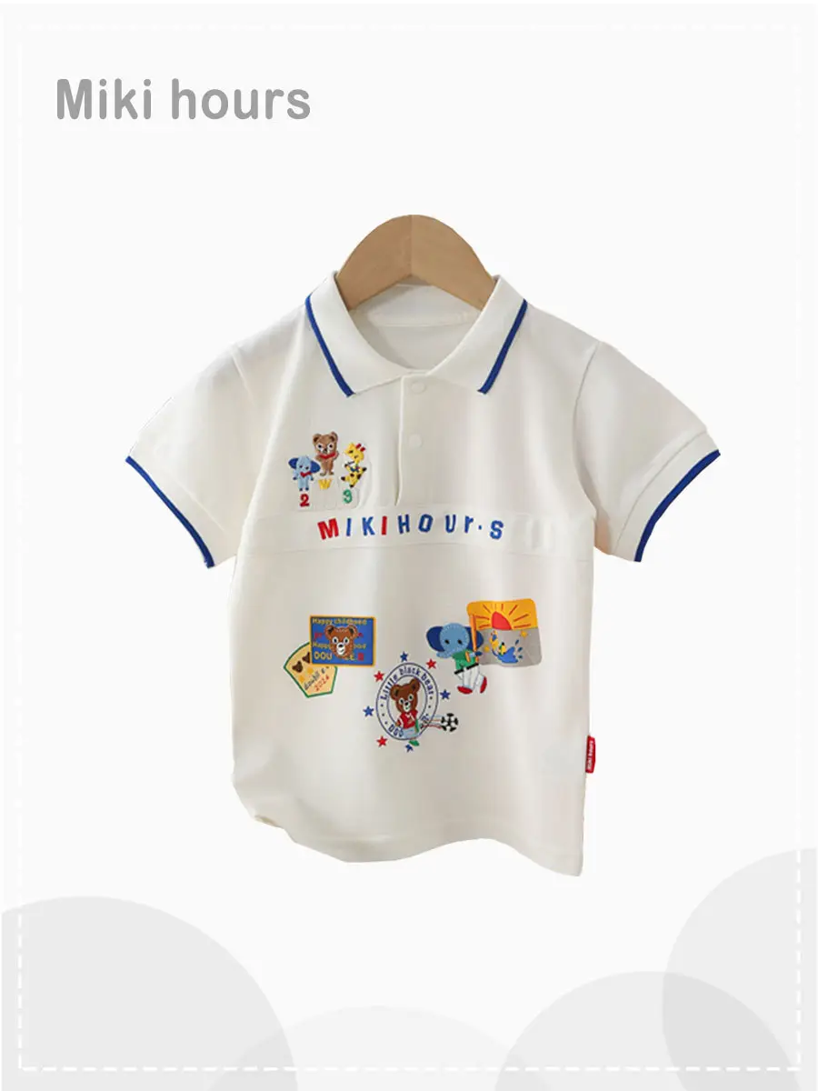 Japanese Style Boys Orange Polo Summer T-Shirt - Image 3
