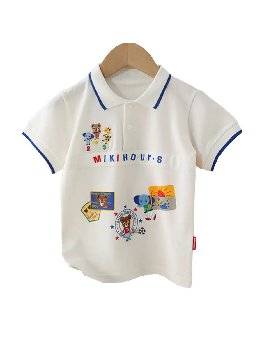Japanese Style Boys Orange Polo Summer T-Shirt - Image 7