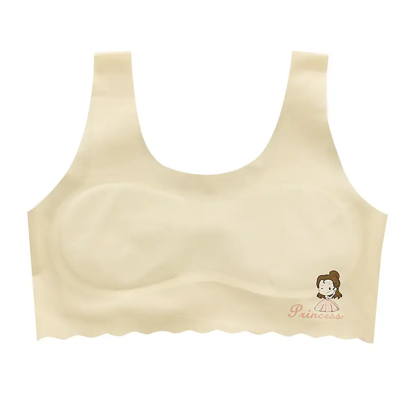 Developmental underwear girls summer thin ice silk seamless girl vest students 7-12 years old children bra students