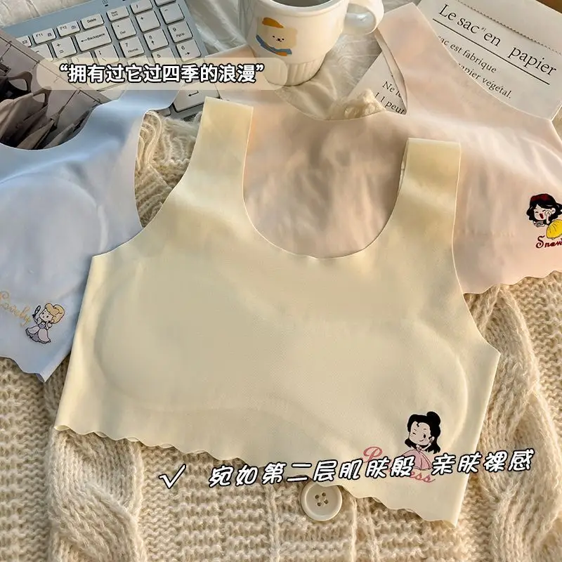Developmental underwear girls summer thin ice silk seamless girl vest students 7-12 years old children bra students — feature 1