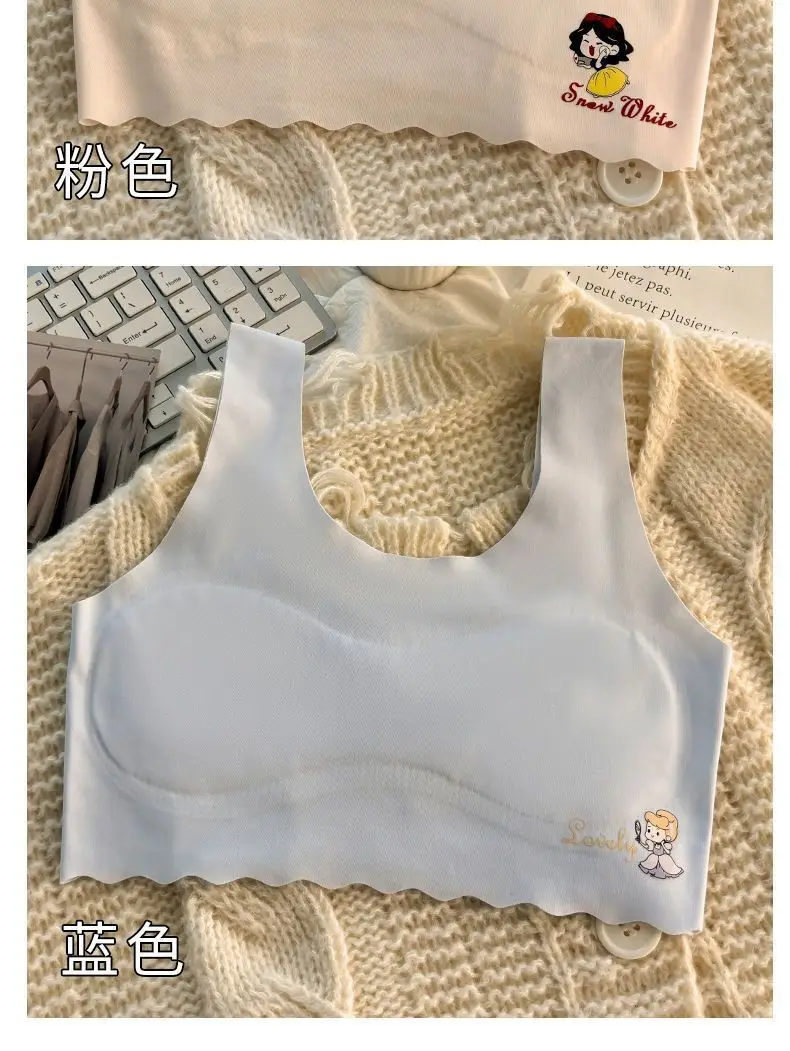 Developmental underwear girls summer thin ice silk seamless girl vest students 7-12 years old children bra students — feature 16