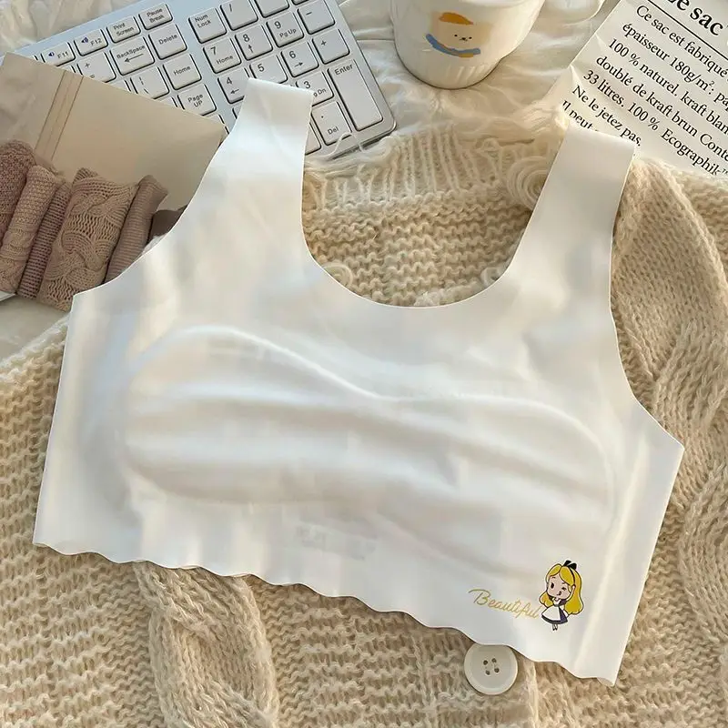 Developmental underwear girls summer thin ice silk seamless girl vest students 7-12 years old children bra students