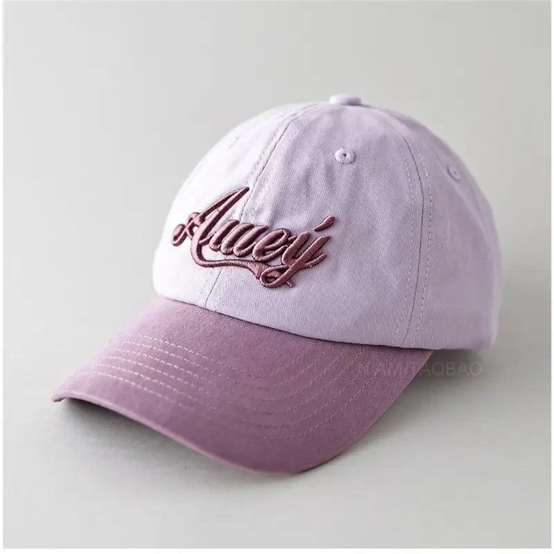 Men 3D Letter Cap Purple Baseball - Image 1