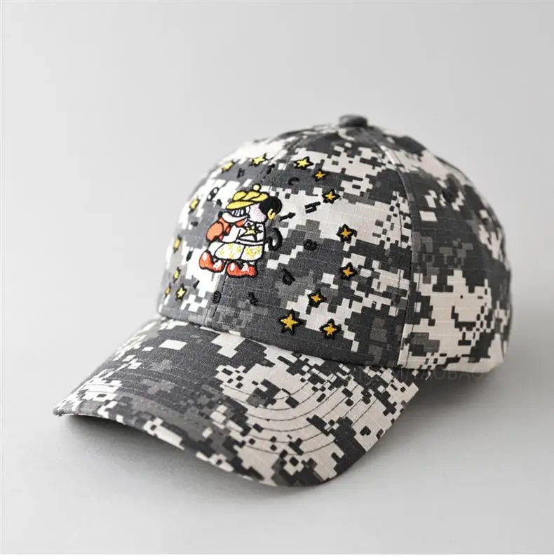Black Cartoon Embroidered Baseball Cap Sunshade Unisex — feature 3