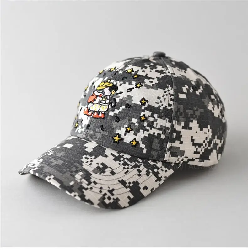 Black Cartoon Embroidered Baseball Cap Sunshade Unisex — feature 5