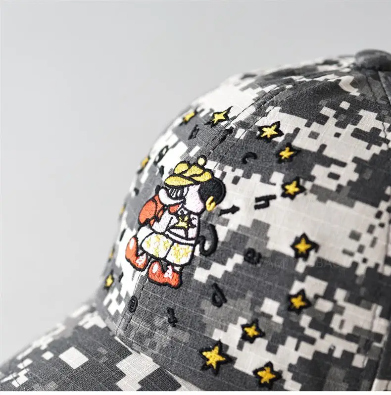 Black Cartoon Embroidered Baseball Cap Sunshade Unisex — feature 7