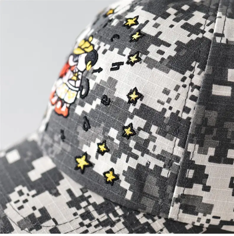 Black Cartoon Embroidered Baseball Cap Sunshade Unisex — feature 9
