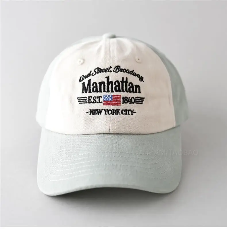 Spring New American Vintage Letter Embroidered Baseball Cap Men's Women's Sunshade Duck Tongue Hat — feature 2