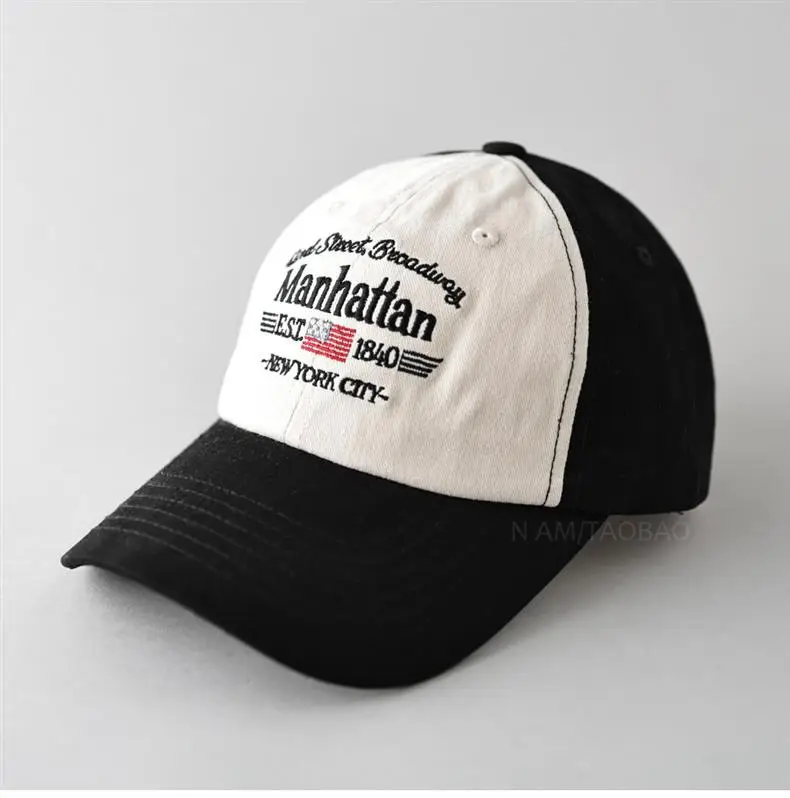 Spring New American Vintage Letter Embroidered Baseball Cap Men's Women's Sunshade Duck Tongue Hat — feature 3