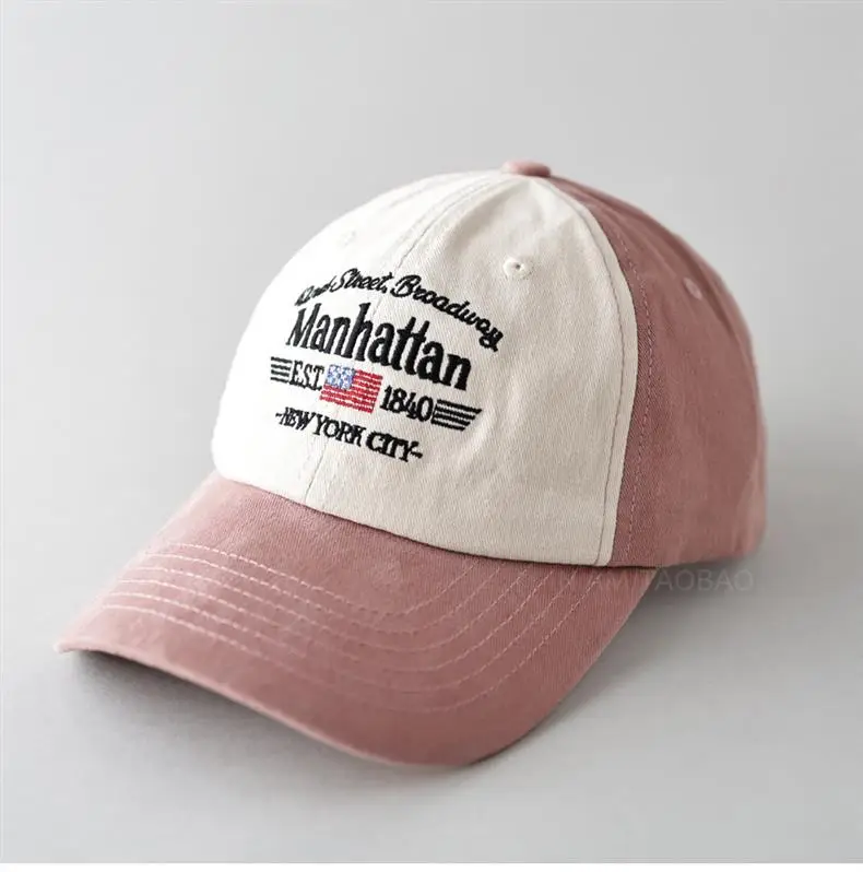 Spring New American Vintage Letter Embroidered Baseball Cap Men's Women's Sunshade Duck Tongue Hat — feature 4