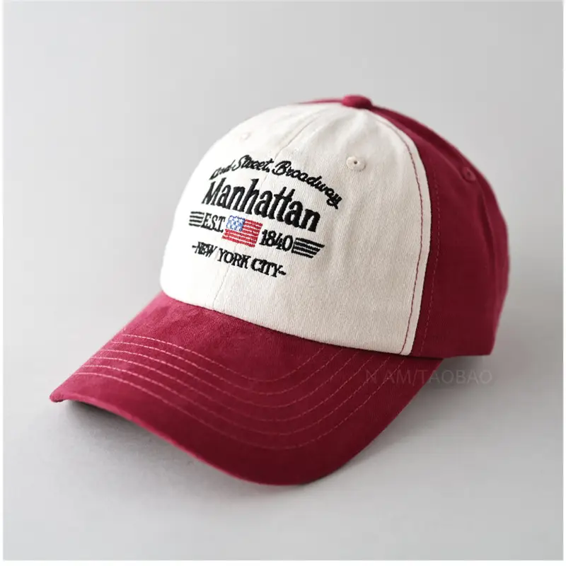 Spring New American Vintage Letter Embroidered Baseball Cap Men's Women's Sunshade Duck Tongue Hat - Image 4