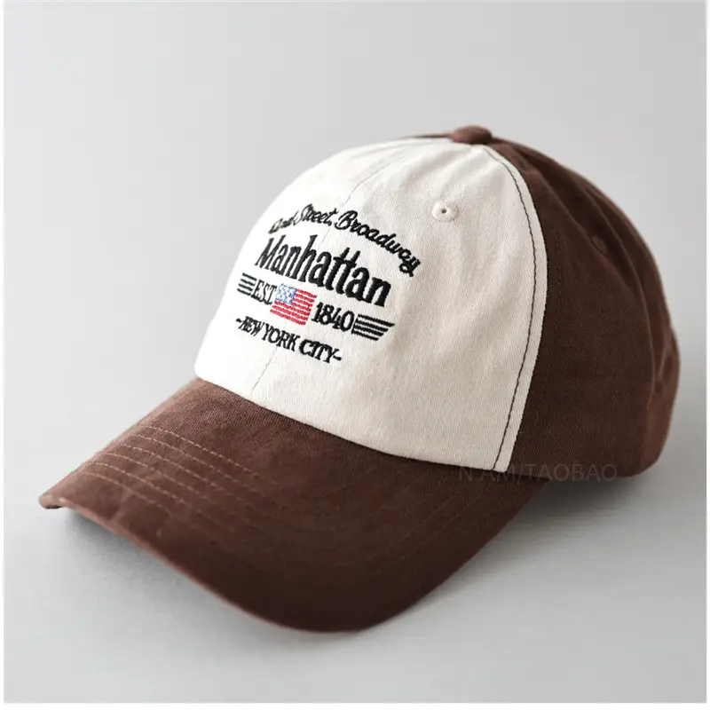 Spring New American Vintage Letter Embroidered Baseball Cap Men's Women's Sunshade Duck Tongue Hat - Image 5