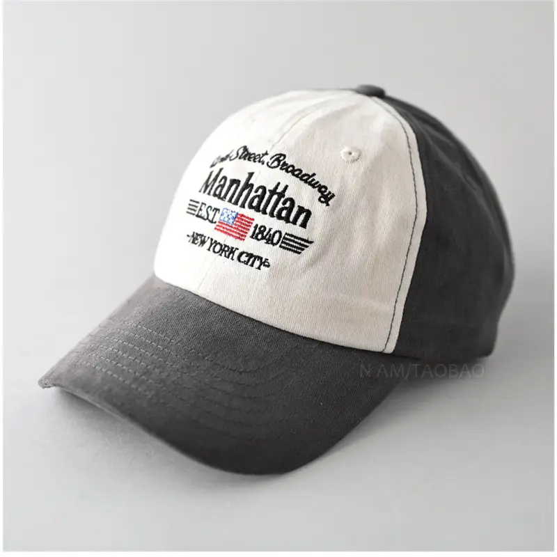 Spring New American Vintage Letter Embroidered Baseball Cap Men's Women's Sunshade Duck Tongue Hat - Image 6