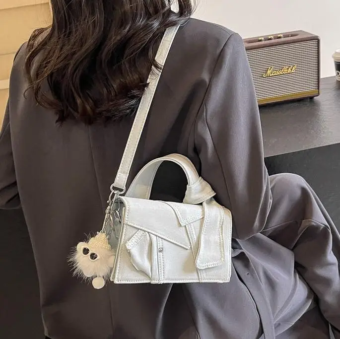 Denim Square Bag Women 2025 New Color Contrast - Image 7