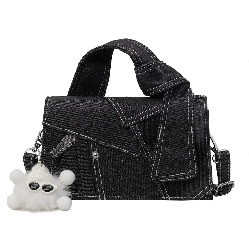 Denim Square Bag Women 2025 New Color Contrast - Image 2
