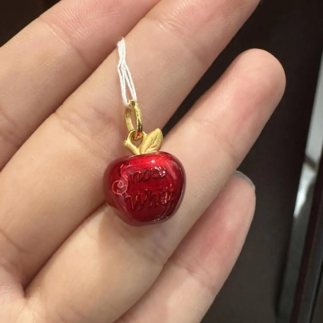 Snow White Gold Apple Pendant Necklace for Girls - Image 4