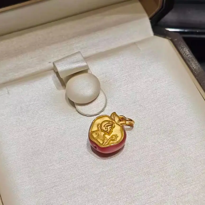 Snow White Gold Apple Pendant Necklace for Girls - Image 5