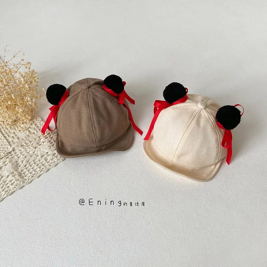 Nezha 2025 Baby Cap with Red Bow for Boys Girls - Image 6