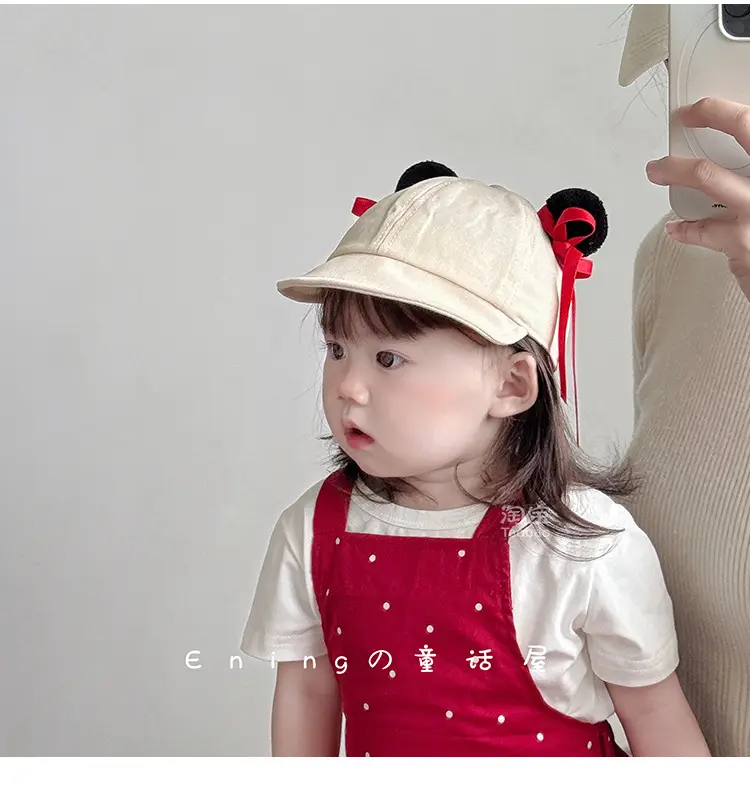 Nezha 2025 Baby Cap with Red Bow for Boys Girls — feature 4