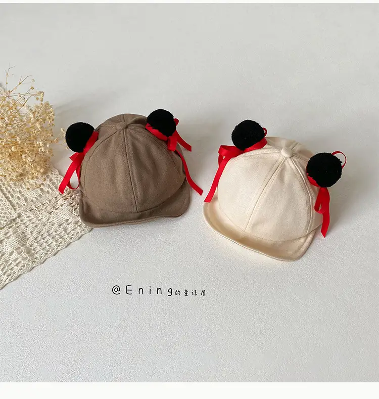 Nezha 2025 Baby Cap with Red Bow for Boys Girls — feature 8