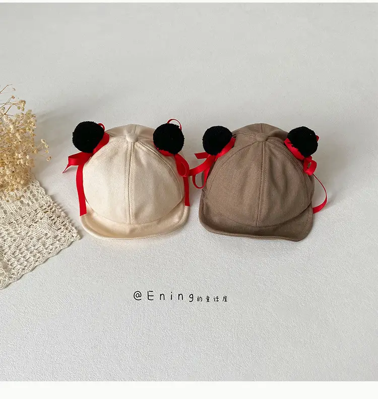 Nezha 2025 Baby Cap with Red Bow for Boys Girls — feature 9