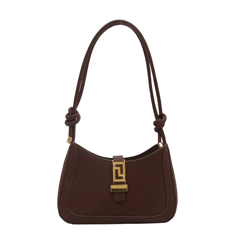 Black Vintage Women's Shoulder Bag with Gold Clasp - Image 9