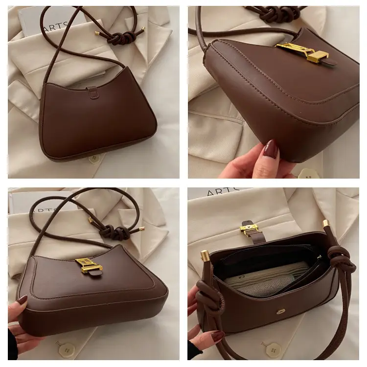 Black Vintage Women's Shoulder Bag with Gold Clasp — feature 8