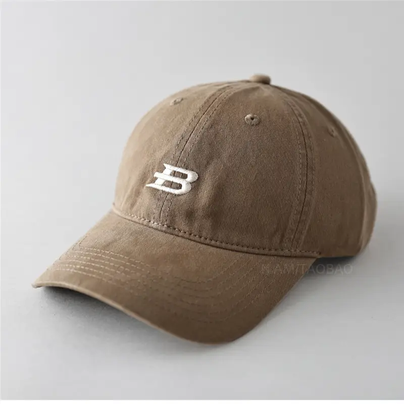 Men's Brown Embroidered Baseball Cap with Logo - Image 8