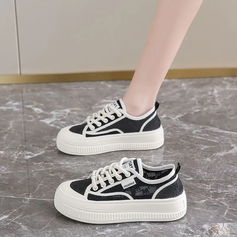 Breathable Lace Fisherman Shoes Women's Summer Women's Shoes Sneakers 2025 New Arrival Skirt White Shoes All-Match Women's Shoes