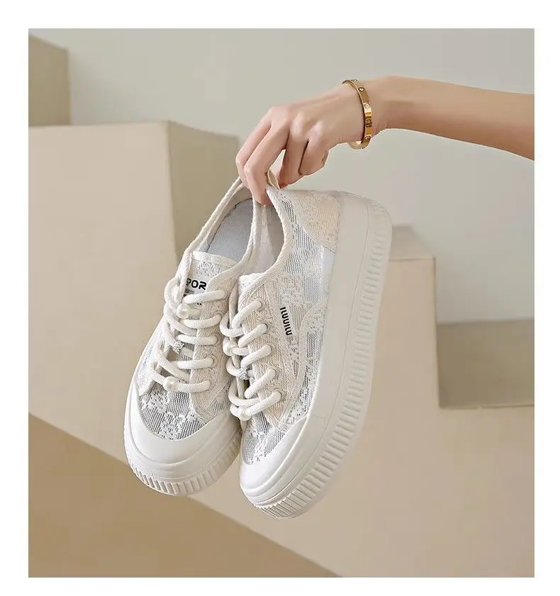 Breathable Lace Fisherman Shoes Women's Summer Women's Shoes Sneakers 2025 New Arrival Skirt White Shoes All-Match Women's Shoes — feature 6
