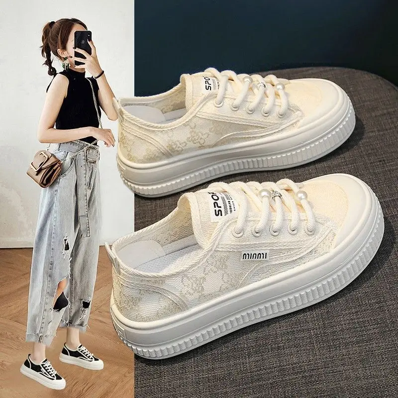 Breathable Lace Fisherman Shoes Women's Summer Women's Shoes Sneakers 2025 New Arrival Skirt White Shoes All-Match Women's Shoes — feature 8