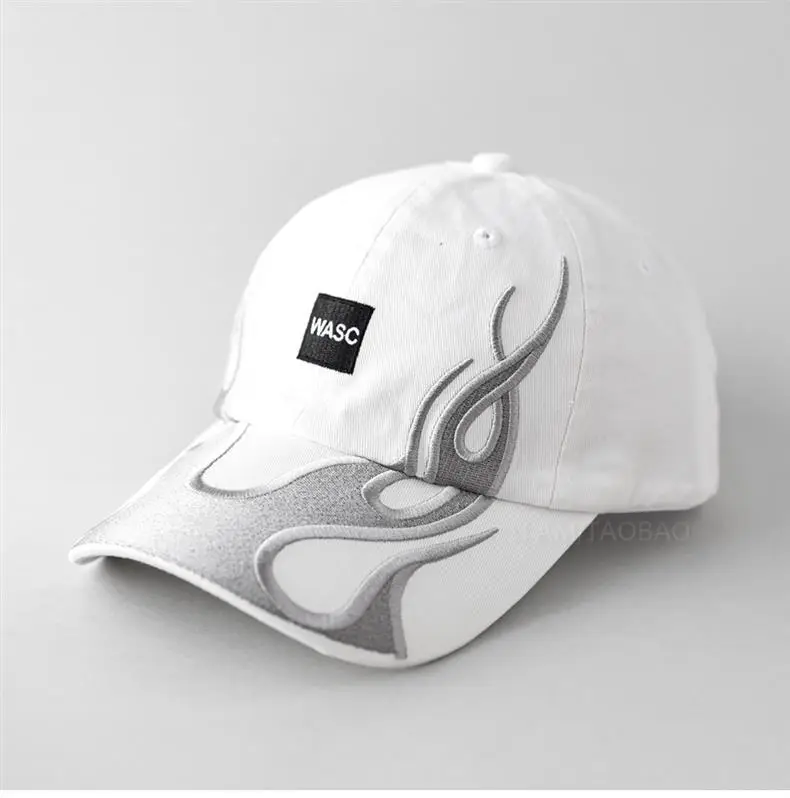 Men's Black Flame Graphic Baseball Cap with "WASC" Logo — feature 3