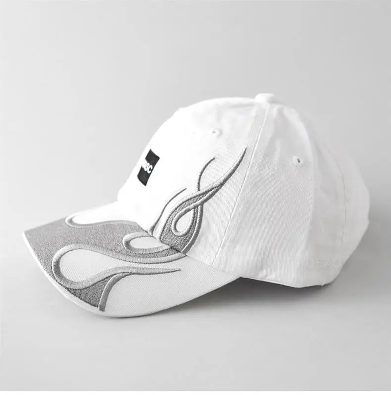 Men's Black Flame Graphic Baseball Cap with "WASC" Logo — feature 5