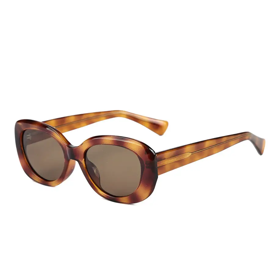Oval Sunglasses Women Black Polarized Eye Protection