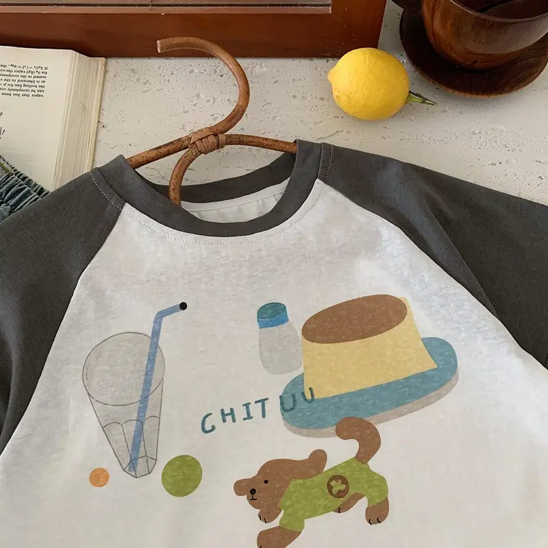 Boy's Cool T-Shirt 2025 Cartoon Short Sleeve White Grey — feature 3